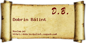Dobrin Bálint névjegykártya