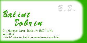 balint dobrin business card